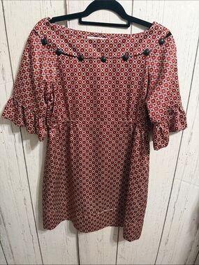 To the Max Red Geometric Dress